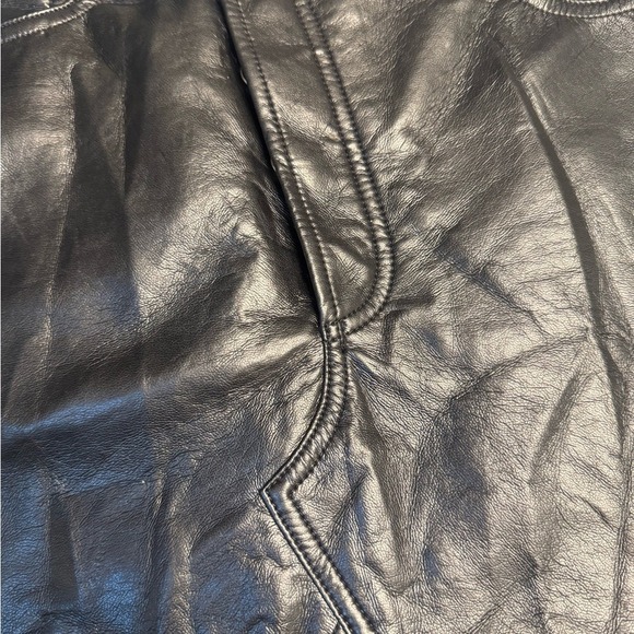 Agolde Shiny Black Mini Skirt - Picture 4 of 5